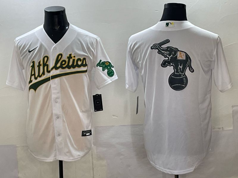 Men Oakland Athletics Blank White Nike 2025 MLB Jersey 03